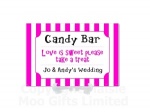Personalised Candy Bar Striped Metal Table Sign